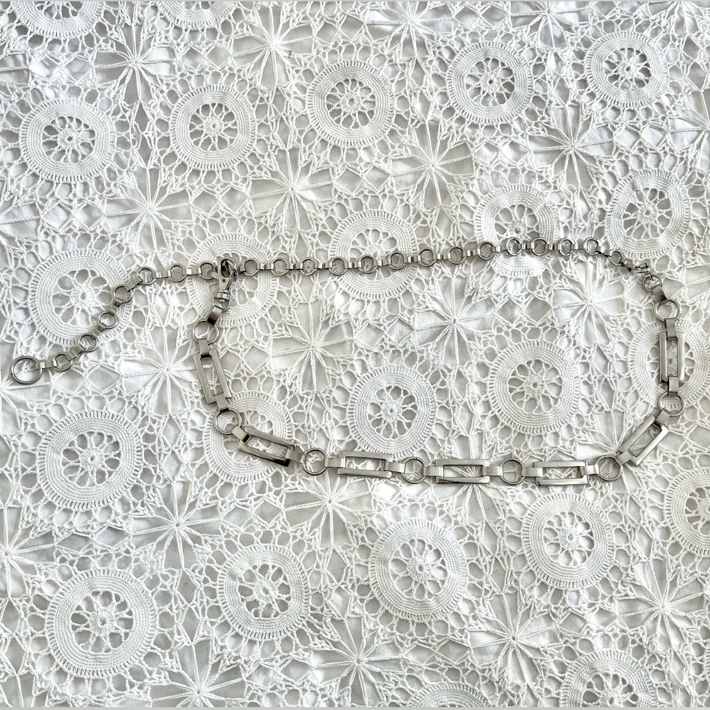 Y2K square chain silver belt